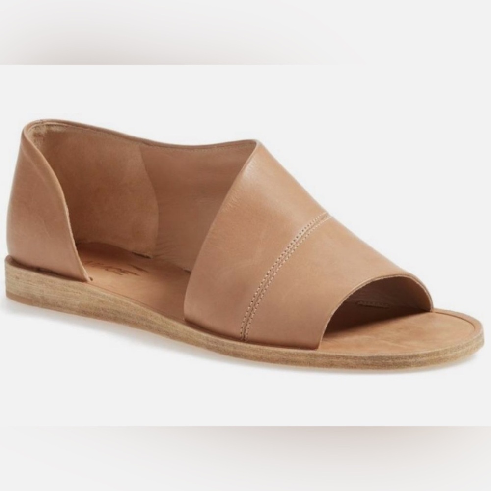 Vince Tabitha Half D’Orsay Open Toe Flats- NIB- Tan Sand- Size 9